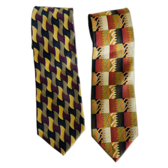 Jhane Barnes Other - Vintage Jhane Barnes Tie Lot Mens Silk Geometric Wave Abstract mens 90s formal